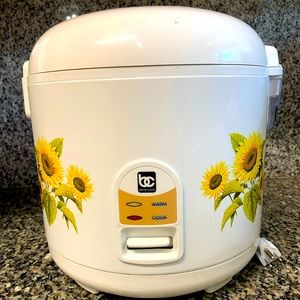White with sunflowers 🌻 Bene Casa 20 Cup Stainless-Steel Thermo Rice Cooker